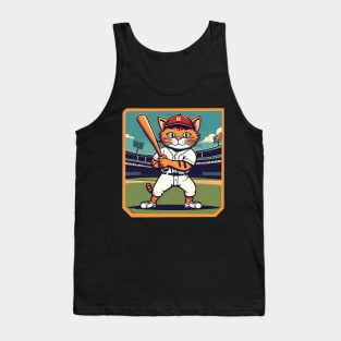 Cat baseball player Tank Top